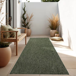 Paco Home - Tapis Intérieur Et Extérieur Balcon Terrasse Tapis Cuisine Monochrome Moucheté 60x100 cm, Vert