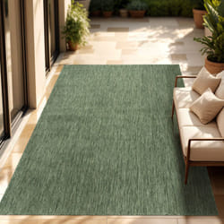 Paco Home - Tapis Intérieur Et Extérieur Balcon Terrasse Tapis Cuisine Monochrome Moucheté 160x220 cm, Vert