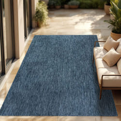 Paco Home - Tapis Intérieur Et Extérieur Balcon Terrasse Tapis Cuisine Monochrome Moucheté Bleu, 200x280 cm