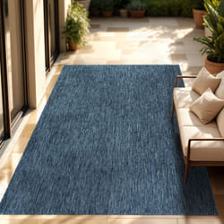 Paco Home - Tapis Intérieur Et Extérieur Balcon Terrasse Tapis Cuisine Monochrome Moucheté Bleu, 240x340 cm