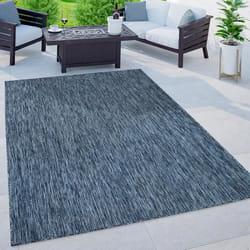Paco Home Tapis Extérieur Balcon Terrasse Tapis Cuisine Uni Motif Moucheté Bleu 300x400 cm
