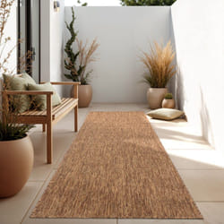 Paco Home - Tapis Intérieur Et Extérieur Balcon Terrasse Tapis Cuisine Monochrome Moucheté 60x100 cm, Café