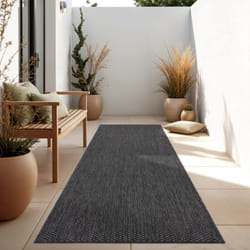 Paco Home - Tapis Intérieur Et Extérieur Balcon Terrasse Tapis Cuisine Monochrome Moucheté 60x100 cm, Anthracite