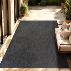 Paco Home - Tapis Intérieur Et Extérieur Balcon Terrasse Tapis Cuisine Monochrome Moucheté 140x200 cm, Anthracite