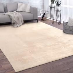 Paco Home Tapis Tapis À Poils Ras Doux Pour Salon Très Moelleux Lavable Beige 240x340 cm
