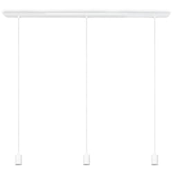 Paco Home - Plafonnier Salon Lampe De Salle à Manger Suspension Table à Manger Moderne Blanc, Lampe à 3 suspensions, 120cm
