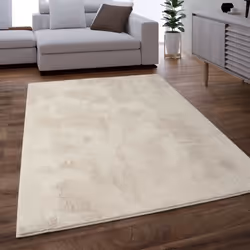 Paco Home Tapis Poils Longs Shaggy Pour Salon Moelleux Doux Lavable Beige Crème 160 cm rond