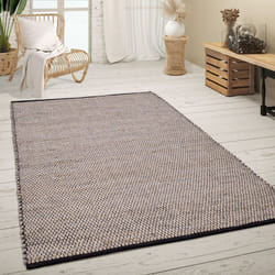 Paco Home - Tapis De Salon Poil Ras Fait Main Motif Ethnique Chiné Fibres Naturelles Jute 60x100 cm, Anthracite