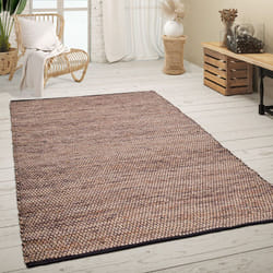 Paco Home Tapis De Salon Poil Ras Fait Main Motif Ethnique Chiné Fibres Naturelles Jute 60x100 cm, Beige