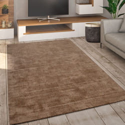 Paco Home - Tapis De Salon Tapis Poils Ras Fait Main Motif Monochrome Moderne Doux Beige, 150x230 cm Oval (de)