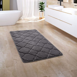 Tapis Salle De Bain Tapis De Bain Moelleux Mousse à Mémoire De Forme 3D 50x80 cm, Anthracite 4 - Paco Home
