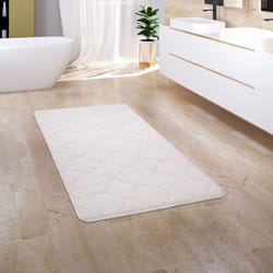 Paco Home - Tapis Salle De Bain Tapis De Bain Moelleux Mousse à Mémoire De Forme 3D Crème 2, 65x120 cm (de)