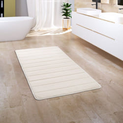 Tapis Salle De Bain Tapis De Bain Moelleux Mousse à Mémoire De Forme 3D 60x100 cm, Crème - Paco Home