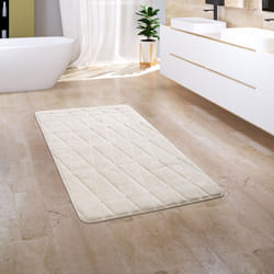 Tapis Salle De Bain Tapis De Bain Moelleux Mousse à Mémoire De Forme 3D 50x80 cm, Crème 4 - Paco Home