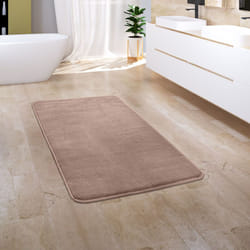 Tapis Salle De Bain Tapis De Bain Moelleux Mousse à Mémoire De Forme 3D 50x80 cm, Beige 2 - Paco Home