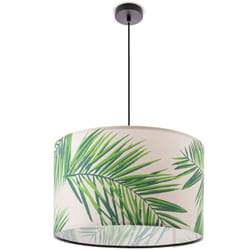 Paco Home - Plafonnier Suspension Salon Chambre à Coucher Motif Palmiers Vert Beige E27 Vert (Ø38cm), Lampe à suspension - Noir