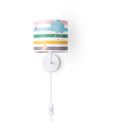 Paco Home - Lampe De Chevet Chambre Enfant Lampe à Poser Colorée Applique Arc-En-Ciel Lampe murale - Blanc, Design 6 (Ø18 cm)