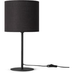 Paco Home - Lampe De Table Applique Lampe Salon Chambre à Coucher Abat-Jour Tissu Uni Lampe de table - Noir, Noir (Ø18 cm)