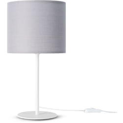 Paco Home - Lampe De Table Applique Lampe Salon Chambre à Coucher Abat-Jour Tissu Uni Lampe de table - Blanc, Grey (Ø18 cm)