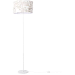 Paco Home - Lampadaire Salon Chambre à Coucher E27 Jungle Motif Palmiers Nature Vert (Ø38cm), Lampadaire - Blanc