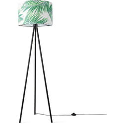 Paco Home Lampadaire Salon Chambre À Coucher E27 Nature Palmiers Vert Beige Vert (Ø455cm), Lampadaire - Noir