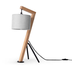 Paco Home - Lampadaire Lampe à Poser Salon Abat-Jour Lampe De Lecture Chevet Potence Lampe de table - Bambou, Gris (Ø16cm)