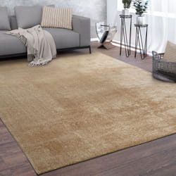 Paco Home - Tapis De Salon Poils Ras Lavable Monochrome Style Moderne Beige Crème 240x340 cm