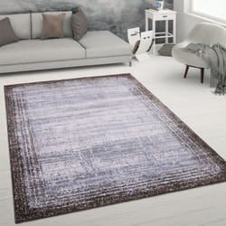 Paco Home Tapis De Salon Poils Ras Effet Usé Abstrait Tapis Vintage Style Moderne Marron, 200x280 cm