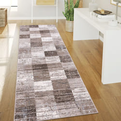Paco Home - Tapis Salon Poils Ras Tapis Vintage Abstrait Moderne Motif Diamant Géométrique 60x100 cm, Marron