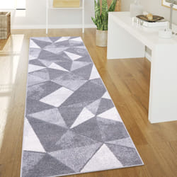 Paco Home Tapis Salon Poils Ras Tapis Vintage Abstrait Moderne Motif Diamant Géométrique 60x100 cm, Gris