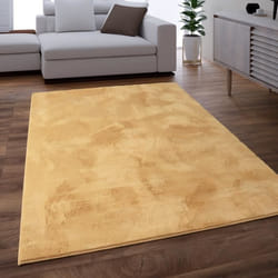 Paco Home Tapis Salon Adulte Poil Long Shaggy Lavable En Machine Moelleux Pelucheux Jaune 160x230 cm