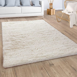 Paco Home - Tapis De Salon Poil Long Shaggy Fausse Fourrure Pelucheux Pelucheux Crème Beige 60x100 cm