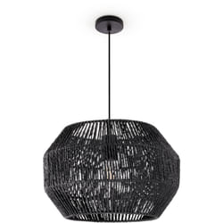 Paco Home - Suspension Table à Manger Papier Boho Lampe Suspendue Lampe E27 Rotin Lampe à suspension - Noir, Noir (Ø35cm)