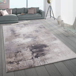 Paco Home - Tapis De Salon Poils Ras Abstrait Pastel Beige Crème Anthracite 60x100 cm