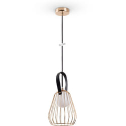Paco Home - Suspension Salon Vintage G9 Luminaire Cage Salle à Manger Métal Industriel Lampe à suspension, Or