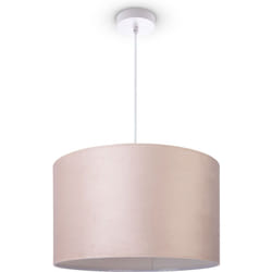 Paco Home - Suspension Lampadaire Trépied Salon Abat-Jour Velours Monochrome E27 Lampe à suspension - Blanc, Beige Blanc (Ø45.5 cm)