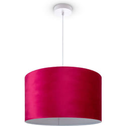 Paco Home - Suspension Lampadaire Trépied Salon Abat-Jour Velours Monochrome E27 Lampe à suspension - Blanc, Rouge Blanc (Ø45.5 cm)