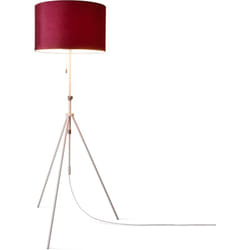 Paco Home - Suspension Lampadaire Trépied Salon Abat-Jour Velours Monochrome E27 Baies Blanc (Ø45,5 cm), Lampadaire - Type 2 - Blanc