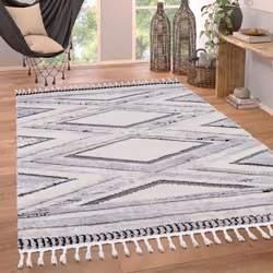 Redécouvrez un design classique et appréciez l’élégance de ces tapis à poils ras au motif diamant tendance. Raffinés, ces acc ...