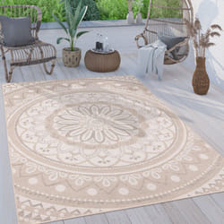 Paco Home - Tapis Exterieur Terrasse Salon Cuisine Motif Oriental Marocain Moderne Ethnique 120x160 cm, Sable