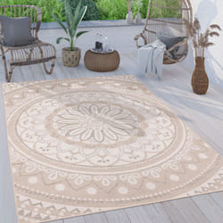 Paco Home - Tapis Exterieur Terrasse Salon Cuisine Motif Oriental Marocain Moderne Ethnique 160x220 cm, Sable