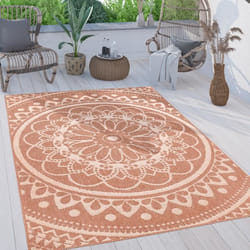 Paco Home Tapis Exterieur Terrasse Balcon Tapis Cuisine Oriental Boho Marocain Orange 80x250 cm