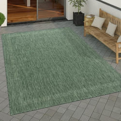 Paco Home Tapis Exterieur Terrasse Balcon Tapis Cuisine Uni Avec Bordure Moderne Vert 80x150 cm