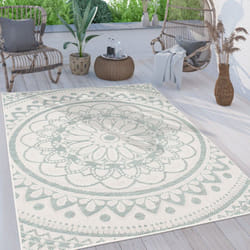 Paco Home - Tapis Exterieur Terrasse Salon Cuisine Motif Oriental Marocain Moderne Ethnique 80x250 cm, Turquoise