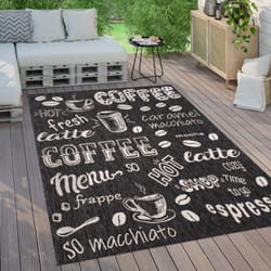 Paco Home - Tapis Exterieur Terrasse Balcon Tapis Cuisine Moderne Écriture 120x160 cm, Anthracite 3