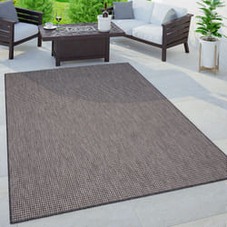 Paco Home - Tapis Exterieur Terrasse Salon Cuisine Moderne Motif Boho Uni Moucheté 60x100 cm, Anthracite