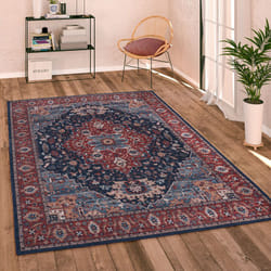 Paco Home - Tapis Salon Chambre Adulte Tissage Plat Vintage Oriental Ornements Bordure Lavable 240x340 cm, Rouge 2