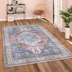 Paco Home - Tapis Salon Chambre Adulte Tissage Plat Vintage Oriental Ornements Bordure Lavable 200x280 cm, Multicolore