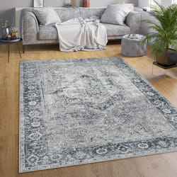 Paco Home - Tapis Salon Chambre Adulte Tissage Plat Moderne Oriental Marocain Vintage Lavable 120x160 cm, Gris 2