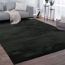 Paco Home - Tapis De Salon Poils Ras Lavable Monochrome Style Moderne Noir 240x340 cm
